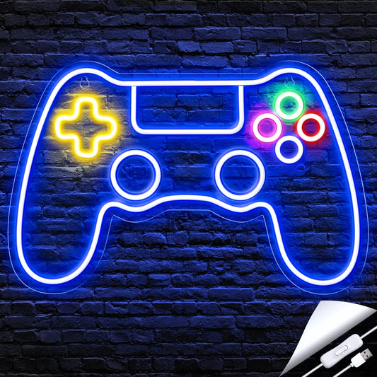 Gamer LED Neon Bord - Kleurrijk Canvas Decor voor Jongenskamer - Velinix