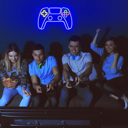 Gamer LED Neon Bord - Kleurrijk Canvas Decor voor Jongenskamer