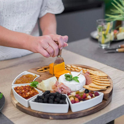 Houten Kaasplank met Messen en Schalen voor Charcuterie