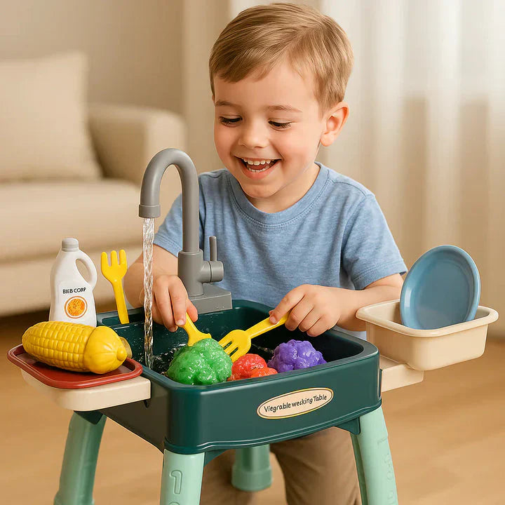 Kinder Speelkeuken met Kraan en Accessoires voor Jonge Koks - Velinix