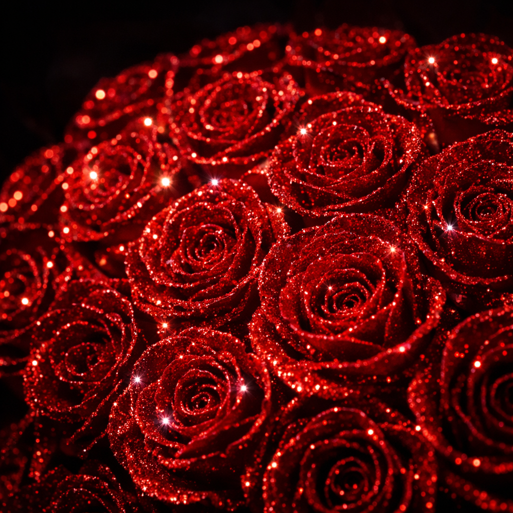 Glazen Roos LED Lamp Decoratief Houten Voet