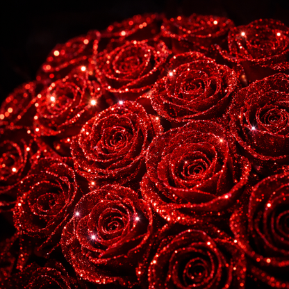 Glazen Roos LED Lamp Decoratief Houten Voet