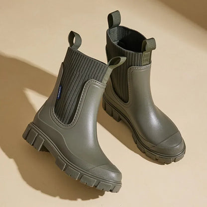 Dames Enkellaarsjes Waterdicht Chelsea Boots Elastisch