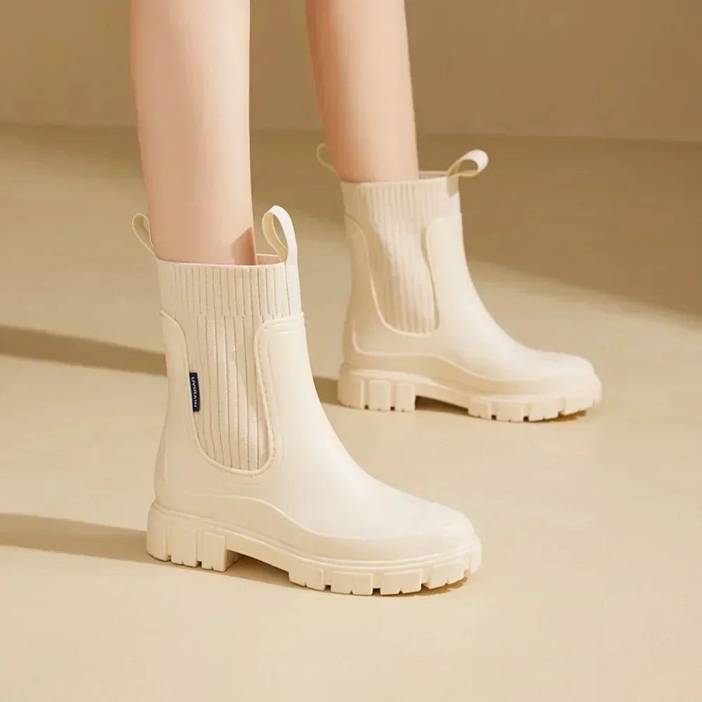 Dames Enkellaarsjes Waterdicht Chelsea Boots Elastisch