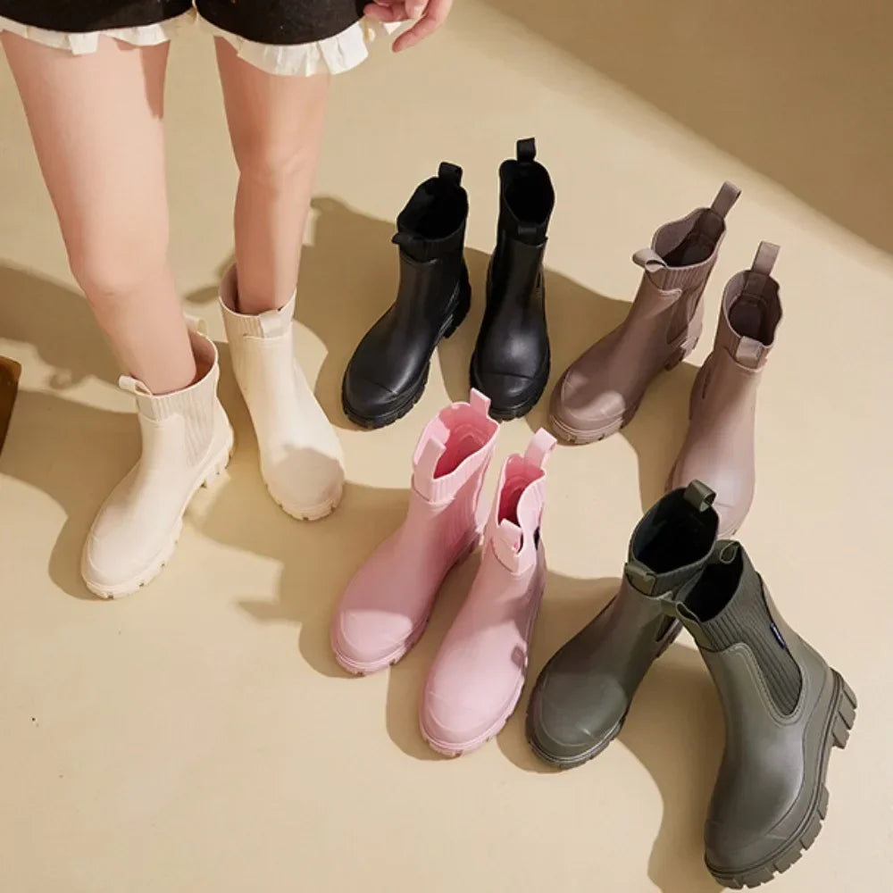 Dames Enkellaarsjes Waterdicht Chelsea Boots Elastisch