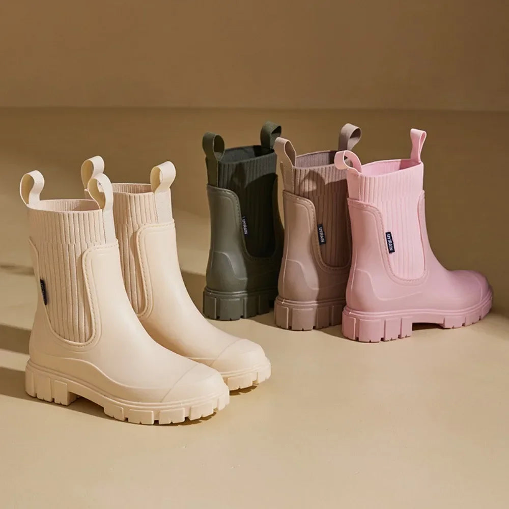 Dames Enkellaarsjes Waterdicht Chelsea Boots Elastisch
