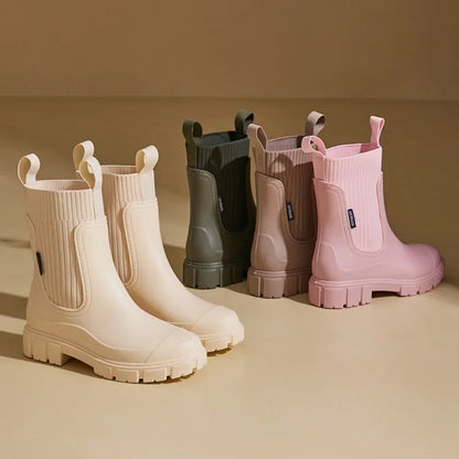 Dames Enkellaarsjes Waterdicht Chelsea Boots Elastisch