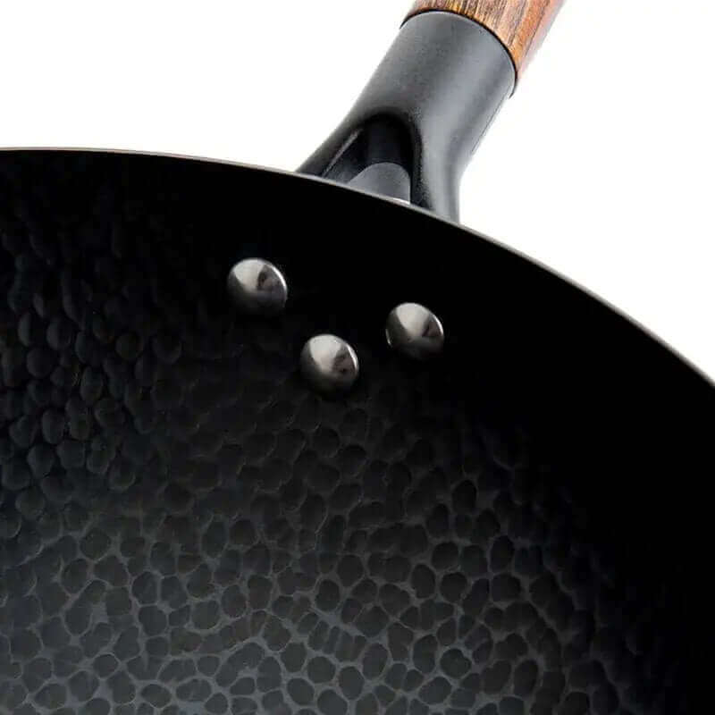 Handgemaakte IJzeren Wok met Houten Deksel Premium Kwaliteit