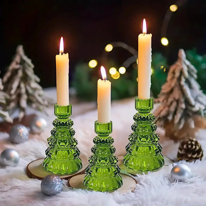 Glas Kaarsenhouder Set Boomvormig 3-delig voor Tafeldecoratie