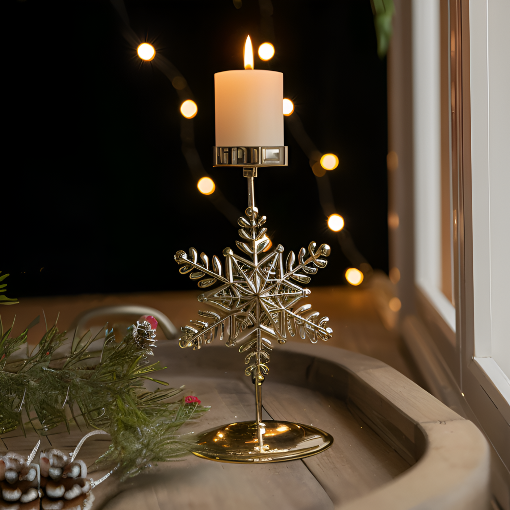 Kerstkaarsenhouder Goud Kleur Sfeervolle Tafeldecoratie