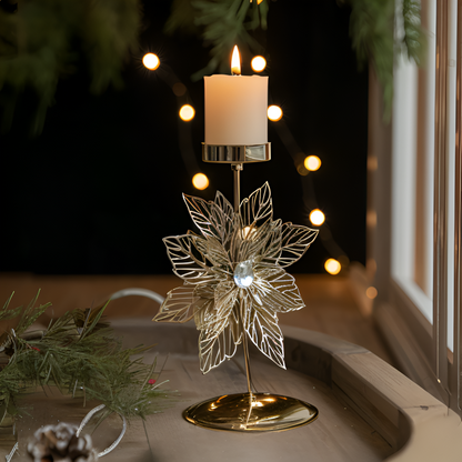 Kerstkaarsenhouder Goud Kleur Sfeervolle Tafeldecoratie