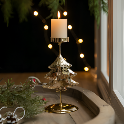 Kerstkaarsenhouder Goud Kleur Sfeervolle Tafeldecoratie
