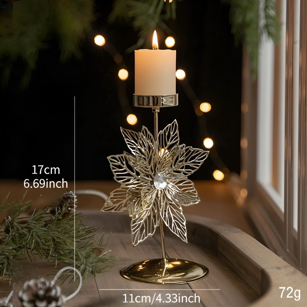 Kerstkaarsenhouder Goud Kleur Sfeervolle Tafeldecoratie