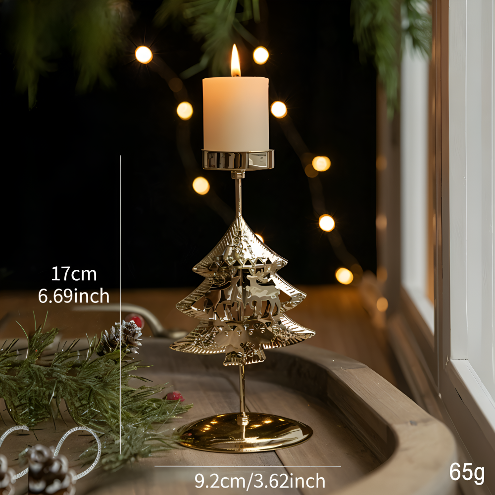 Kerstkaarsenhouder Goud Kleur Sfeervolle Tafeldecoratie