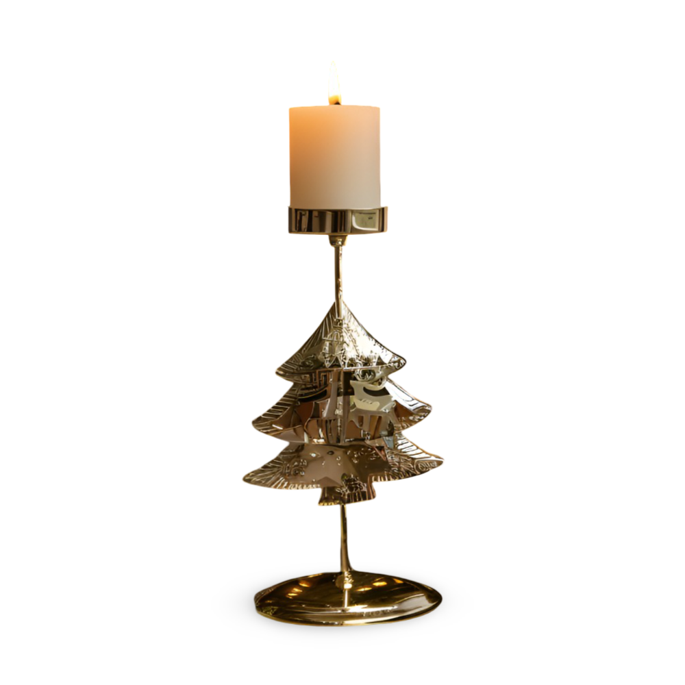 Kerstkaarsenhouder Goud Kleur Sfeervolle Tafeldecoratie