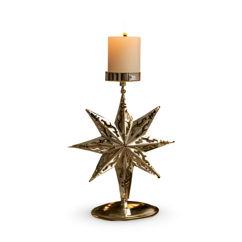 Kerstkaarsenhouder Goud Kleur Sfeervolle Tafeldecoratie