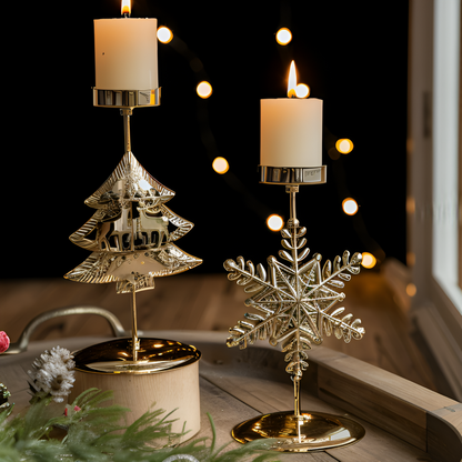 Kerstkaarsenhouder Goud Kleur Sfeervolle Tafeldecoratie