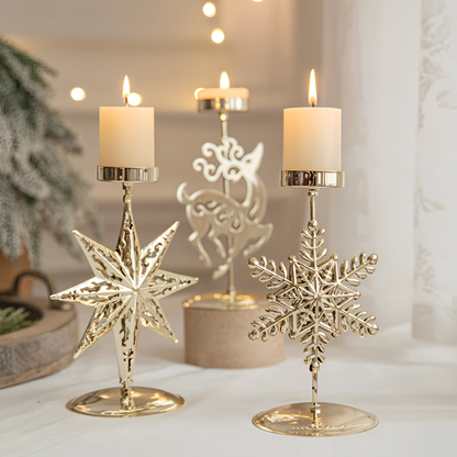 Kerstkaarsenhouder Goud Kleur Sfeervolle Tafeldecoratie