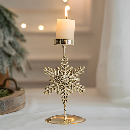 Kerstkaarsenhouder Goud Kleur Sfeervolle Tafeldecoratie