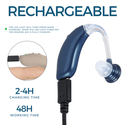 ClariHear™ Universele Hoorapparaten – Oplaadbaar & Bluetooth-compatibel