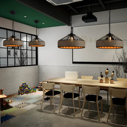 Industriële Hanglamp Hennep Touw Klassiek Design