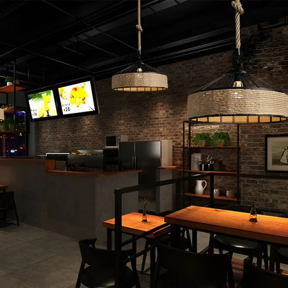 Industriële Hanglamp Hennep Touw Klassiek Design