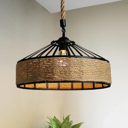 Industriële Hanglamp Hennep Touw Klassiek Design