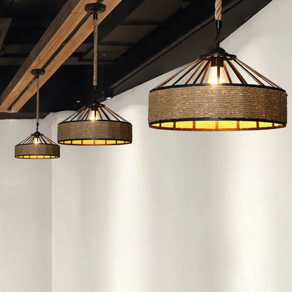 Industriële Hanglamp Hennep Touw Klassiek Design