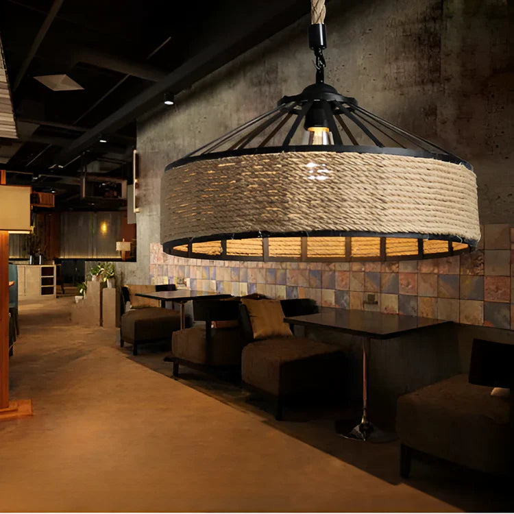 Industriële Hanglamp Hennep Touw Klassiek Design