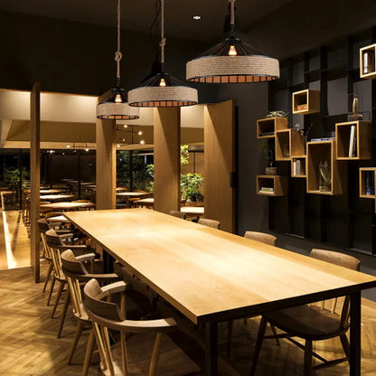 Industriële Hanglamp Hennep Touw Klassiek Design