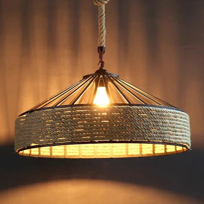 Industriële Hanglamp Hennep Touw Klassiek Design