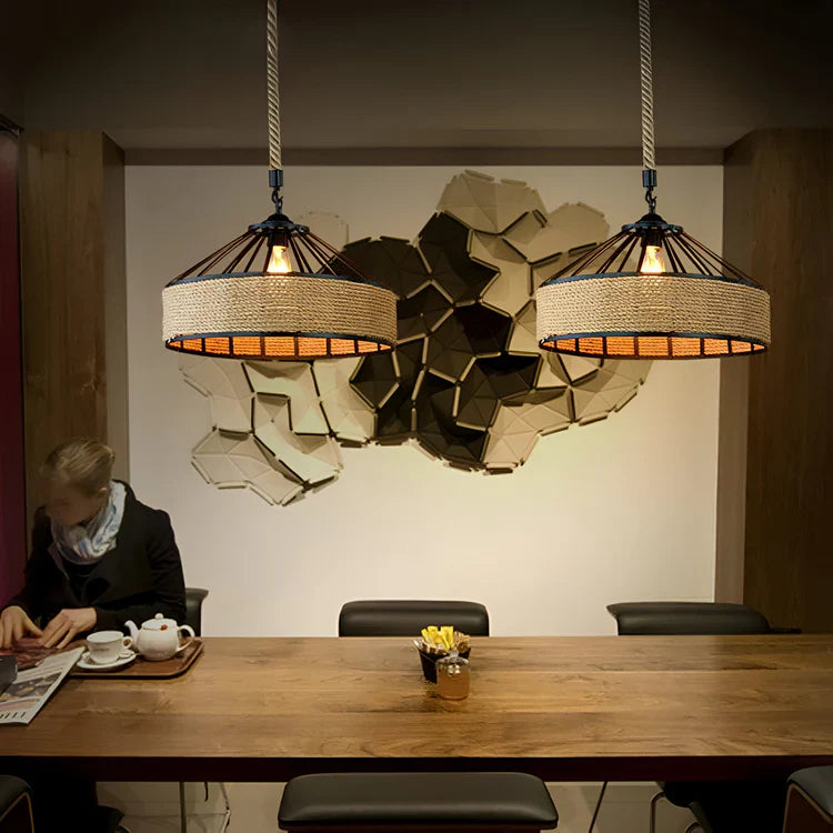 Industriële Hanglamp Hennep Touw Klassiek Design