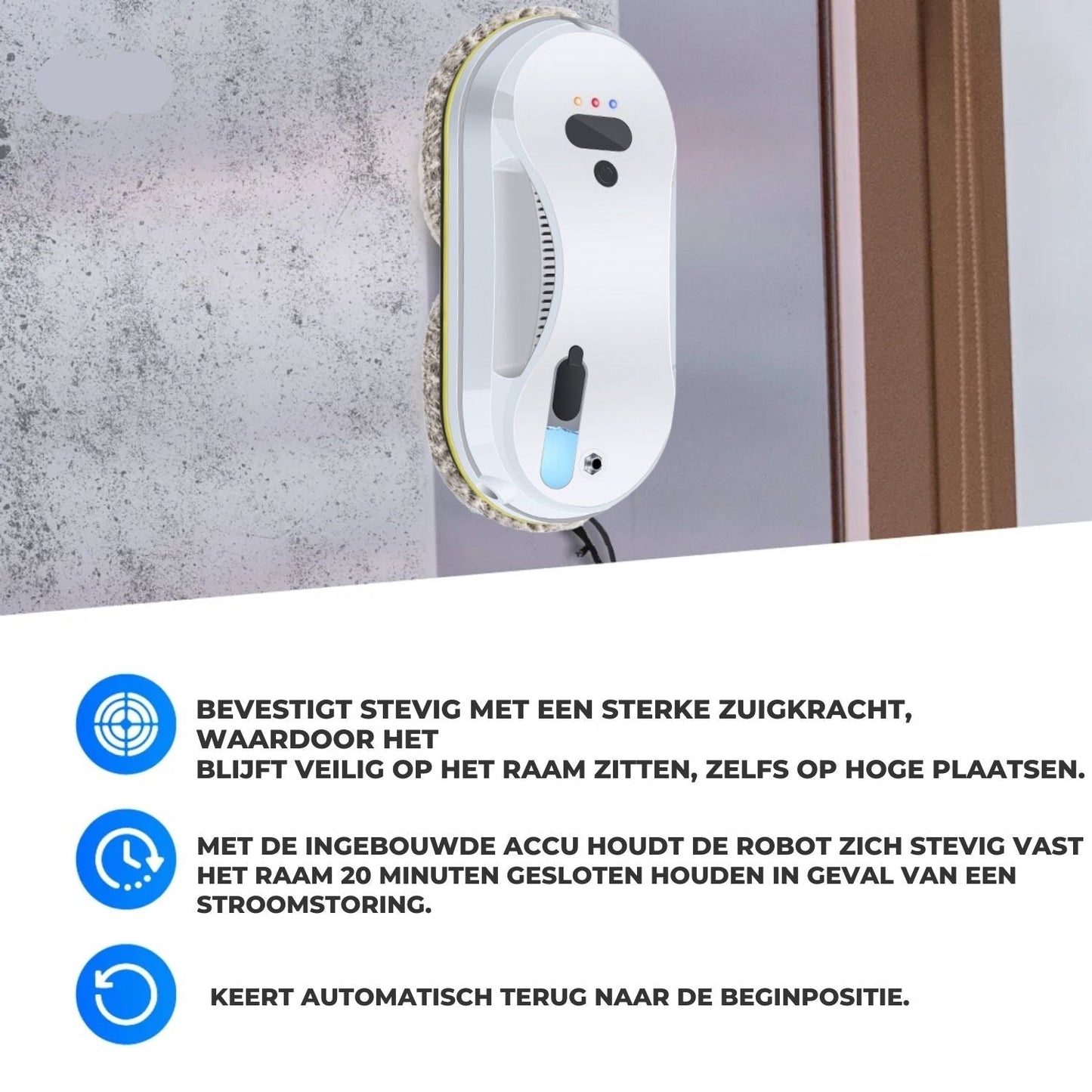 Ramenrobot LuxoClean - Automatische Ruitenschoonmaker met Sensoren