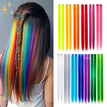 Kleurrijke Haarverlenging Clip-in 26 Delig Regenboog Kleuren - Velinix