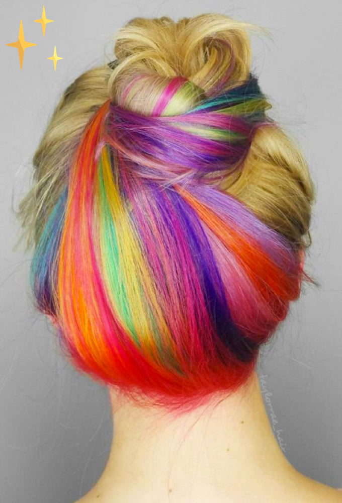 Kleurrijke Haarverlenging Clip-in 26 Delig Regenboog Kleuren
