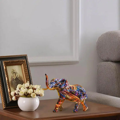 Kleurrijke Olifant Sculptuur Uniek Design voor Woonkamer