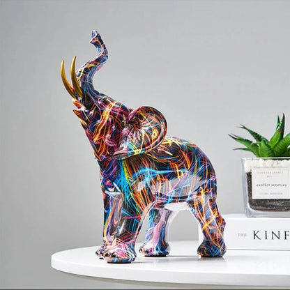 Kleurrijke Olifant Sculptuur Uniek Design voor Woonkamer - Velinix