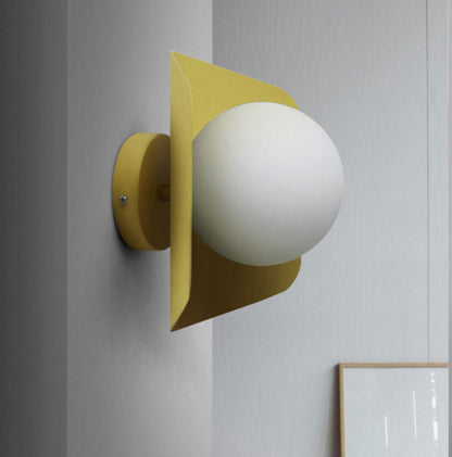 Wandlamp Modern Glas Melkglaskogel Kleurrijk Design