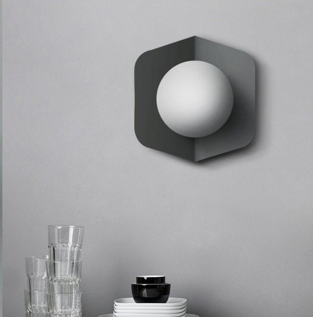 Wandlamp Modern Glas Melkglaskogel Kleurrijk Design