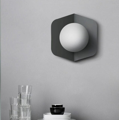 Wandlamp Modern Glas Melkglaskogel Kleurrijk Design