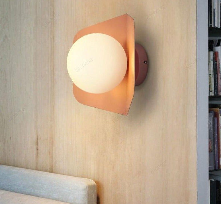 Wandlamp Modern Glas Melkglaskogel Kleurrijk Design