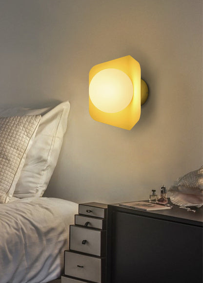 Wandlamp Modern Glas Melkglaskogel Kleurrijk Design