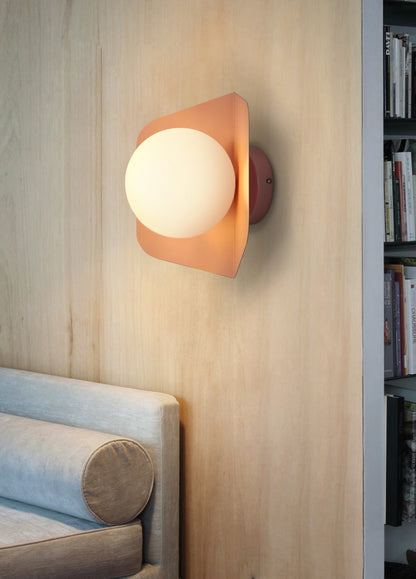 Wandlamp Modern Glas Melkglaskogel Kleurrijk Design