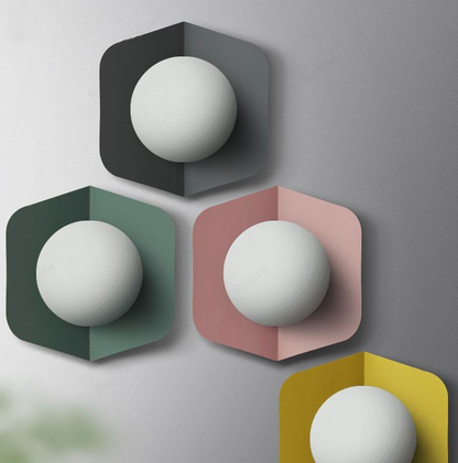 Wandlamp Modern Glas Melkglaskogel Kleurrijk Design - Velinix