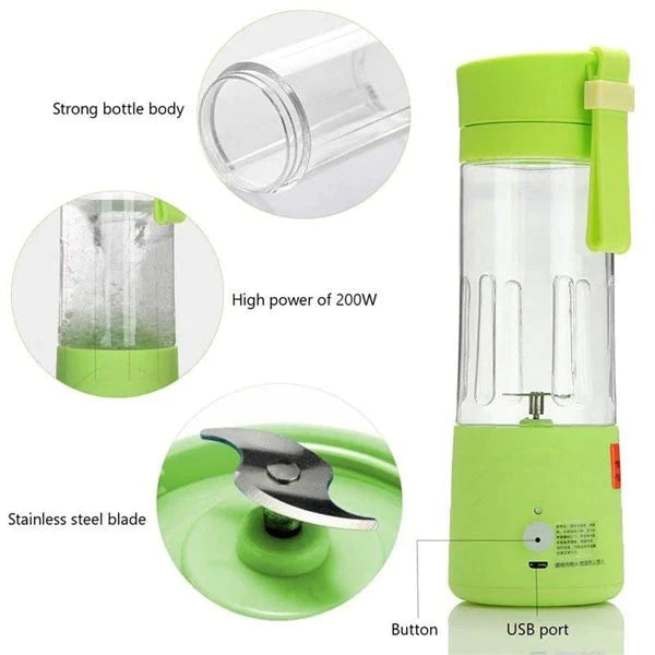 Draagbare Blender 6-blad USB Oplaadbaar voor Smoothies onderweg
