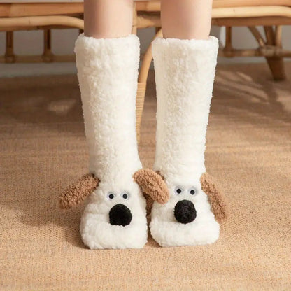 Pluche Wintersokken met Dierenmotief Zacht en Antislip - Velinix