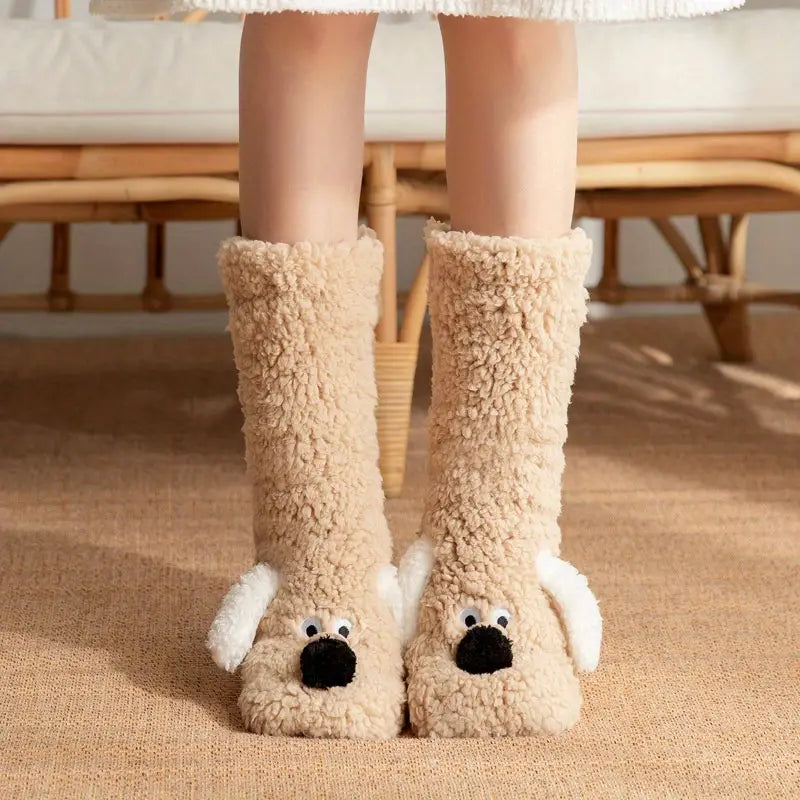 Pluche Wintersokken met Dierenmotief Zacht en Antislip
