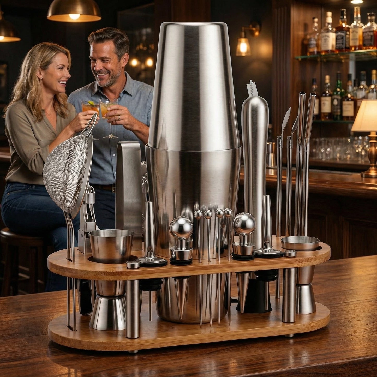 Cocktail Shaker Set 23-delig - Bartender Kit met RVS Bar Tools
