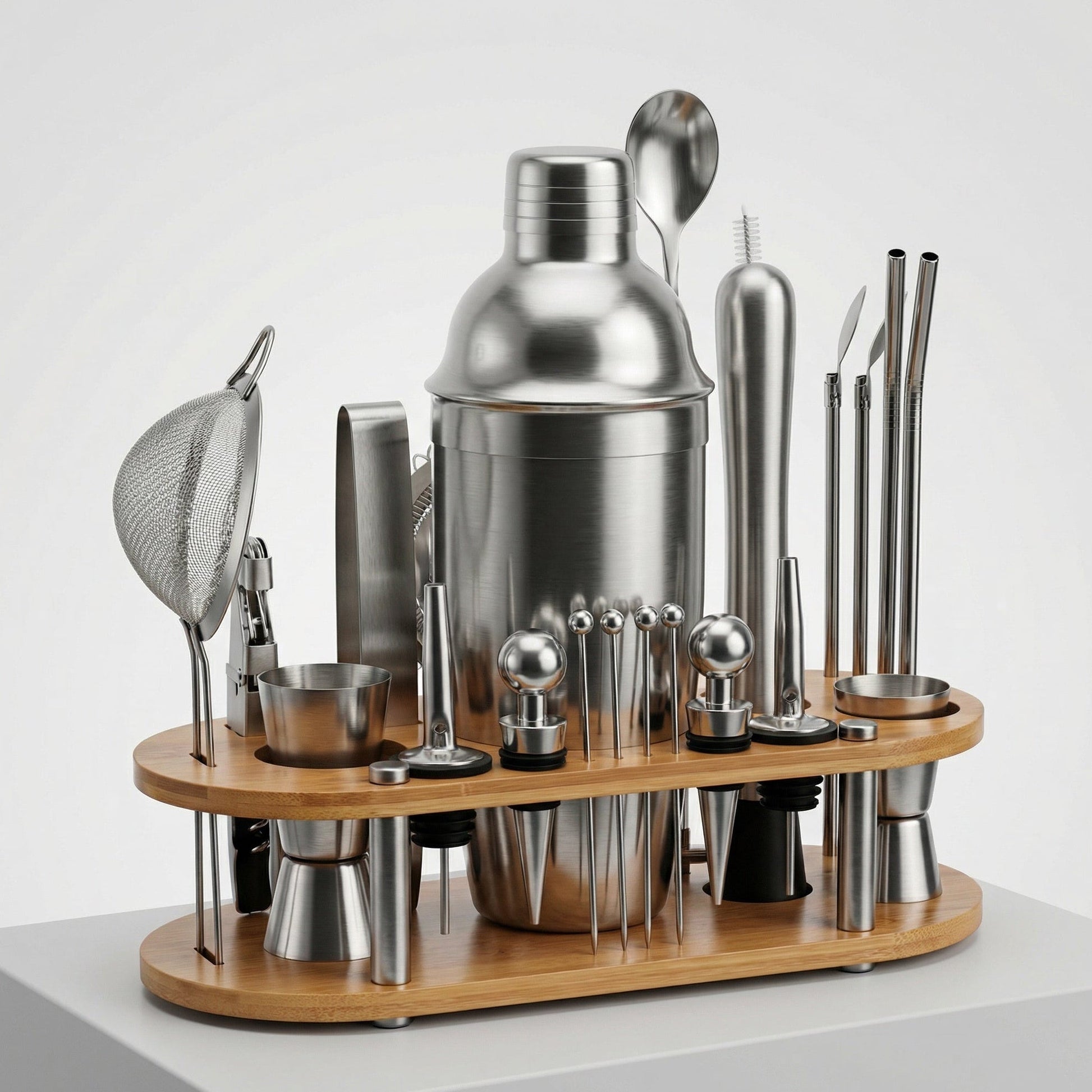 Cocktail Shaker Set 23-delig - Bartender Kit met RVS Bar Tools - Velinix