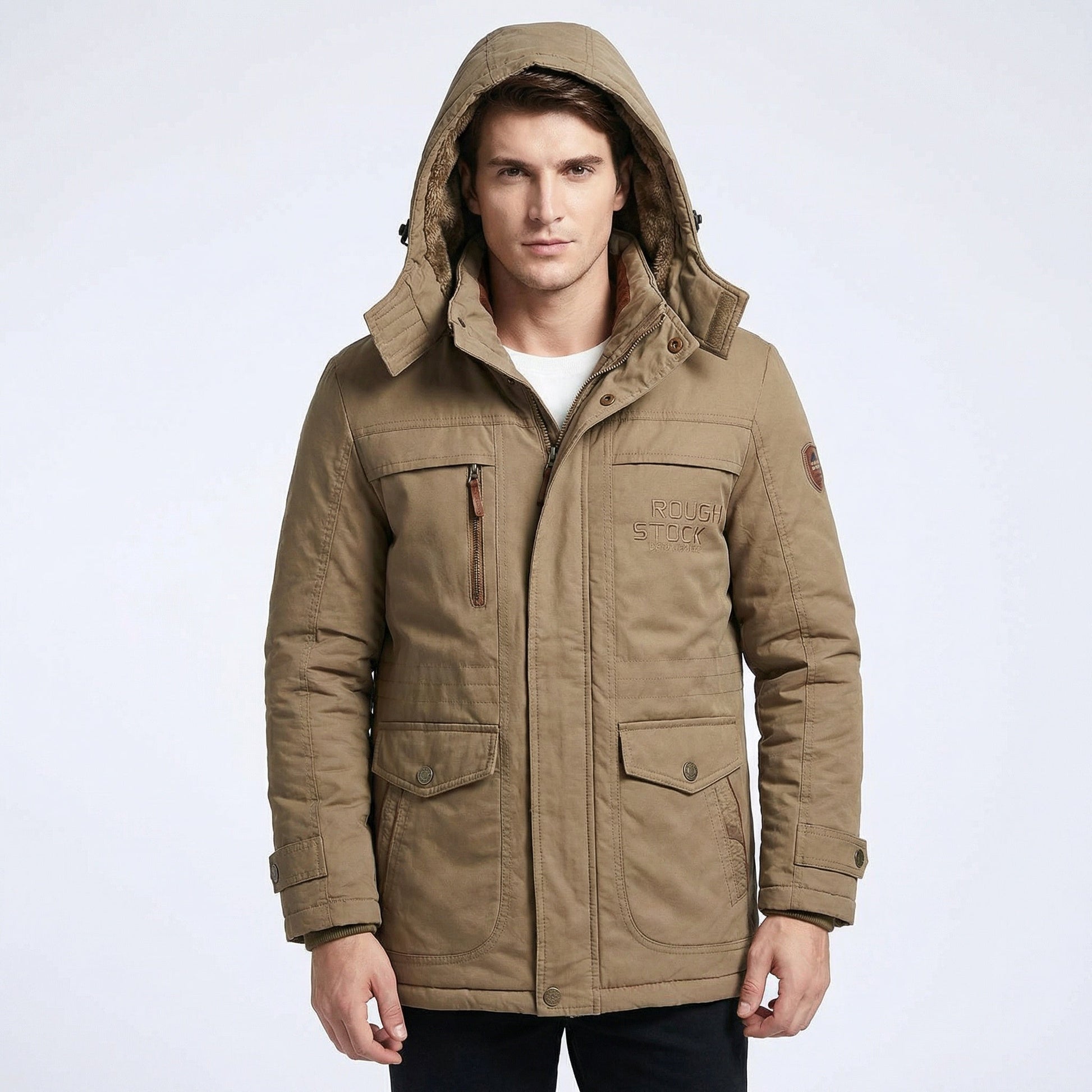Heren Winterjas Parka Winddicht en Gewatteerd met Afneembare Capuchon - Velinix